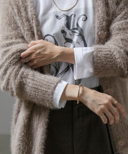 SALON adam et rope'（サロン アダム エ ロペ）の「【WEB限定】シャギーVネックニットカーディガン（カーディガン/ボレロ・レディース・チャコールグレー/ライトグレー/ベージュ系その他・FREE）」の17枚目の写真