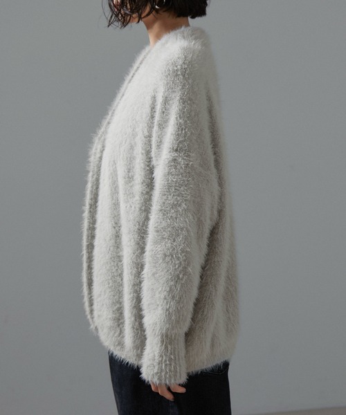 SALON adam et rope'（サロン アダム エ ロペ）の「【WEB限定】シャギーVネックニットカーディガン（カーディガン/ボレロ・レディース・チャコールグレー/ライトグレー/ベージュ系その他・FREE）」の19枚目の写真