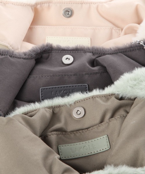 LAKOLE（ラコレ）の「ファーチェーンショルダーバッグ / 132243（ショルダーバッグ・レディース・オフホワイト/グレー/ライトグリーン/レオパード・FREE）」の5枚目の写真