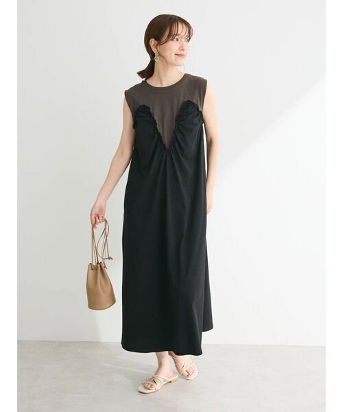 Sugar spoon（シュガースプーン）の「・SUGAR　SPOON　<COOL>ドッキングワンピ（ワンピース・レディース・オフホワイト/チャコールグレー/ブラック・FREE）」の5枚目の写真