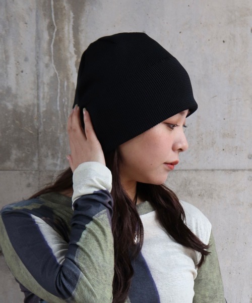 OVERRIDE（オーバーライド）の「OVERRIDE  REP 2WAY BEANIE / オーバーライド（ニットキャップ/ビーニー・メンズ・ブルー/ライトブラウン/グレー/ブラック・58cm）」の6枚目の写真