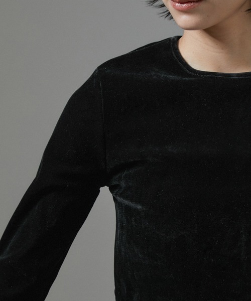 SALON adam et rope'（サロン アダム エ ロペ）の「【WEB限定】シアーベロアクルーネック（Tシャツ/カットソー・レディース・オフホワイト/ネイビー/ブラック・FREE）」の11枚目の写真