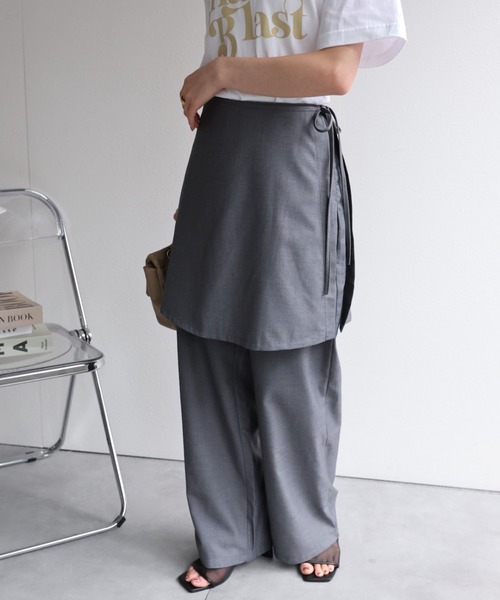 セール】【セット商品】ラップスカート付き レイヤード