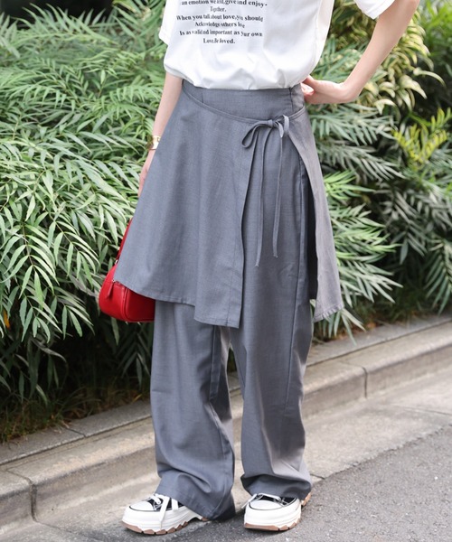 セール】【セット商品】ラップスカート付き レイヤード