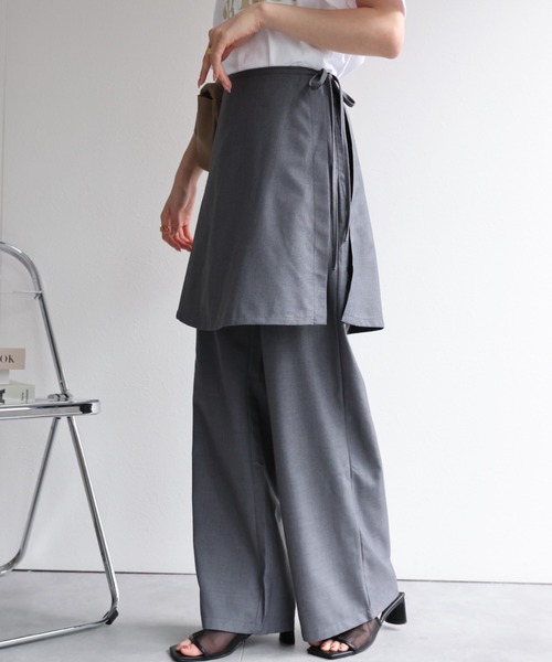 セール】【セット商品】ラップスカート付き レイヤード