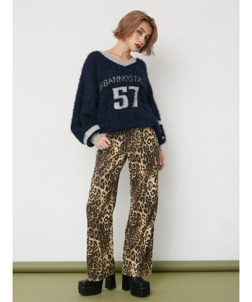 EVRIS（エヴリス）の「シャギーユニフォームミニニットワンピース（ニット/セーター・レディース・ブラック/ネイビー・FREE）」の10枚目の写真