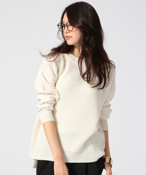 GLOBAL WORK(グローバルワーク)の「7ゲージイタリアハイネックプルオーバー長袖/563015(ニット/セーター・レディース・グレー/ネイビー/ホワイト/カーキ・SMALL/MEDIUM/LARGE)」の2枚目の写真