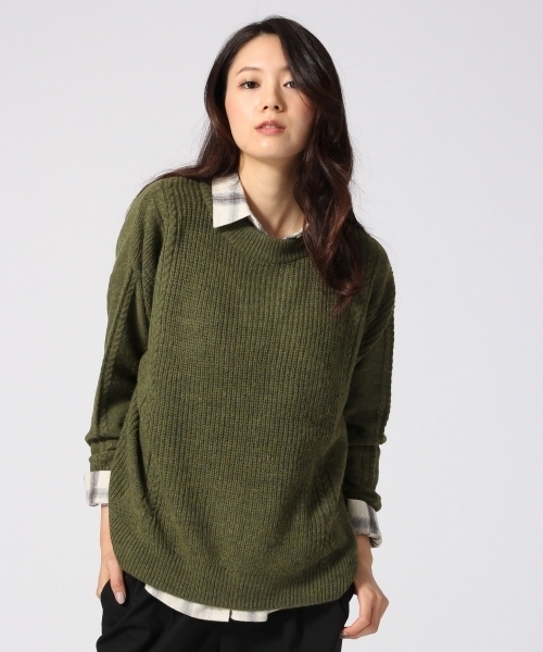 GLOBAL WORK(グローバルワーク)の「7ゲージイタリアハイネックプルオーバー長袖/563015(ニット/セーター・レディース・グレー/ネイビー/ホワイト/カーキ・SMALL/MEDIUM/LARGE)」の4枚目の写真