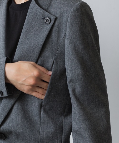 ato(アトウ)の「LAPEL BUTTONED JACKET(テーラードジャケット・メンズ・ブラック/カーキ/チャコールグレー・44/46/48)」の22枚目の写真