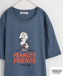 PEANUTS 天竺コミック風プリントTシャツ