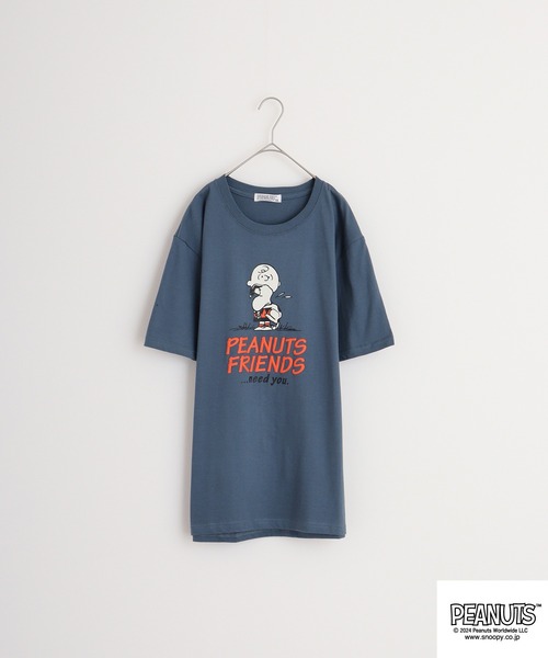 PEANUTS(ピーナッツ)の「PEANUTS 天竺コミック風プリントTシャツ(Tシャツ/カットソー・メンズ・ライトカーキ/アイボリー/ホワイト系/ダークブルー/ライトパープル/レモンイエロー・M/L/LL)」の11枚目の写真