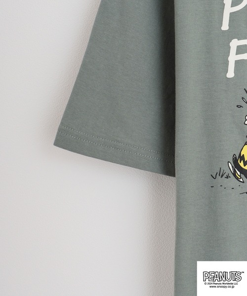 PEANUTS(ピーナッツ)の「PEANUTS 天竺コミック風プリントTシャツ(Tシャツ/カットソー・メンズ・ライトカーキ/アイボリー/ホワイト系/ダークブルー/ライトパープル/レモンイエロー・M/L/LL)」の16枚目の写真