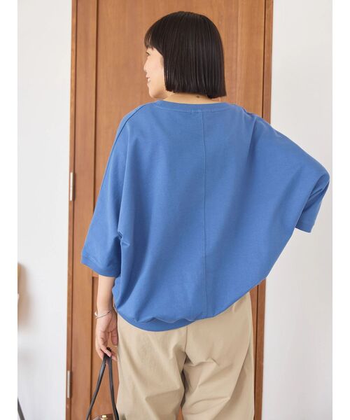 AMERICAN HOLIC（アメリカンホリック）の「7分袖ドルマンミニ裏毛プルオーバー1（スウェット・レディース・ブルー/ダークネイビー・M/L）」の8枚目の写真