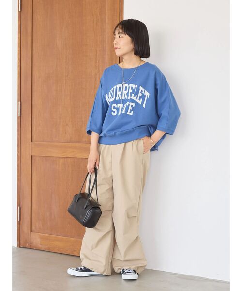 AMERICAN HOLIC（アメリカンホリック）の「7分袖ドルマンミニ裏毛プルオーバー1（スウェット・レディース・ブルー/ダークネイビー・M/L）」の9枚目の写真