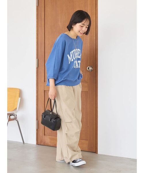 AMERICAN HOLIC（アメリカンホリック）の「7分袖ドルマンミニ裏毛プルオーバー1（スウェット・レディース・ブルー/ダークネイビー・M/L）」の10枚目の写真