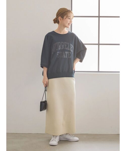 AMERICAN HOLIC（アメリカンホリック）の「7分袖ドルマンミニ裏毛プルオーバー1（スウェット・レディース・ブルー/ダークネイビー・M/L）」の16枚目の写真