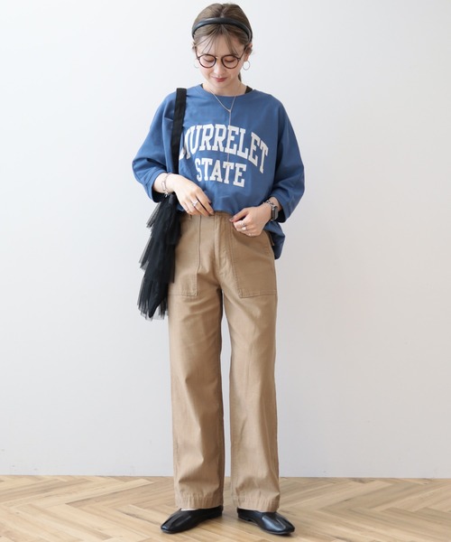 美品✨45R ぷくぷく裏毛のビッグトレーナー パール ドルマン袖 アイボリー HUG.U トレーナー レディース トップス スウェット 薄手