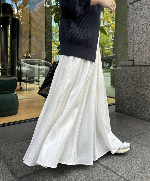 DouDou（ドゥドゥ）の「パネルプリーツスカート（スカート・レディース・チャコールグレー/ブラック/ベージュ/オフホワイト/ボルドー/ブラウン/ライトベージュ・FREE/TM）」の13枚目の写真