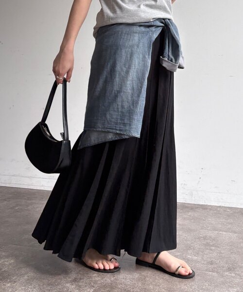 DouDou（ドゥドゥ）の「パネルプリーツスカート（スカート・レディース・チャコールグレー/ブラック/ベージュ/オフホワイト/ボルドー/ブラウン/ライトベージュ・FREE/TM）」の19枚目の写真