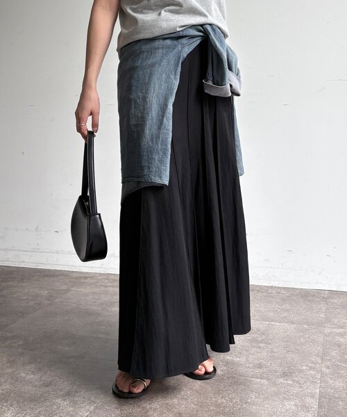 DouDou（ドゥドゥ）の「パネルプリーツスカート（スカート・レディース・チャコールグレー/ブラック/ベージュ/オフホワイト/ボルドー/ブラウン/ライトベージュ・FREE/TM）」の20枚目の写真