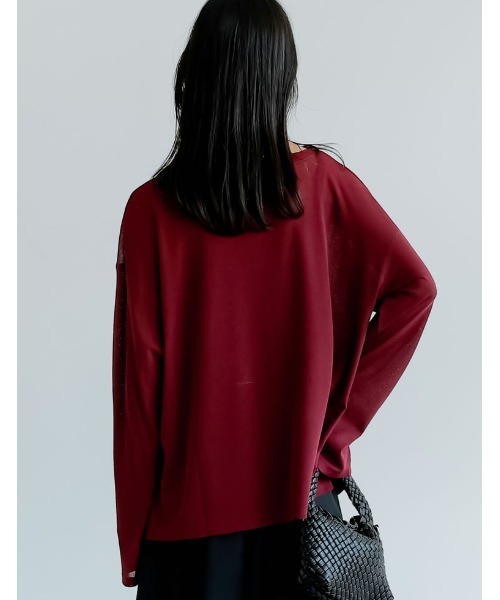 Re:EDIT（リエディ）の「[新色追加]シアーカットソートップス（Tシャツ/カットソー・レディース・モカ/ホワイト/ピンク/グレー/ブラック/イエロー/ネイビー/ボルドー/ミント・MEDIUM/LARGE）」の22枚目の写真