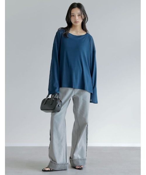 セール】[新色追加]シアーカットソートップス（Tシャツ/カットソー