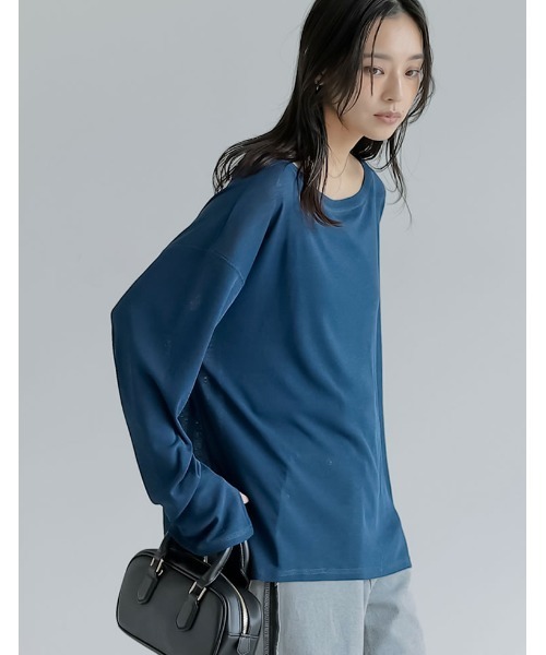 Re:EDIT（リエディ）の「[新色追加]シアーカットソートップス（Tシャツ/カットソー・レディース・モカ/ホワイト/ピンク/グレー/ブラック/イエロー/ネイビー/ボルドー/ミント・MEDIUM/LARGE）」の17枚目の写真