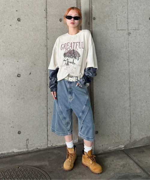 sedacle(セダクル)の「フェイクレイヤードロンT(Tシャツ/カットソー・メンズ・チャコールグレー/アイボリー/ブラック/グレー系その他・SMALL/MEDIUM/LARGE)」の8枚目の写真