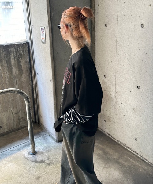 sedacle(セダクル)の「フェイクレイヤードロンT(Tシャツ/カットソー・メンズ・チャコールグレー/アイボリー/ブラック/グレー系その他・SMALL/MEDIUM/LARGE)」の12枚目の写真