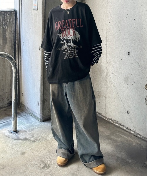 sedacle(セダクル)の「フェイクレイヤードロンT(Tシャツ/カットソー・メンズ・チャコールグレー/アイボリー/ブラック/グレー系その他・SMALL/MEDIUM/LARGE)」の15枚目の写真