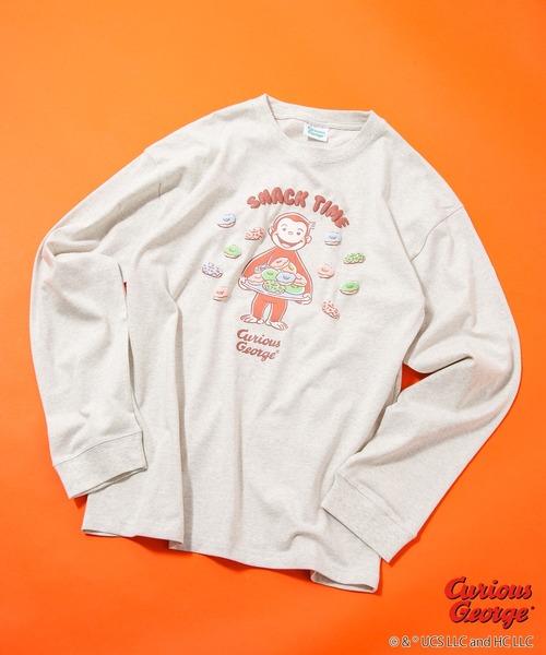 LB/S (エルビーエス)の「【CURIOUS GEORGE/おさるのジョージ】 オリジナルデザイン ロンT ジョージ ドロップショルダー ビッグシルエット ユニセックス(Tシャツ/カットソー・メンズ・グリーン系その他/グレー系その他2/ベージュ系その他/ブルー系その他2・SMALL/LARGE/MEDIUM/X-LARGE)」の3枚目の写真