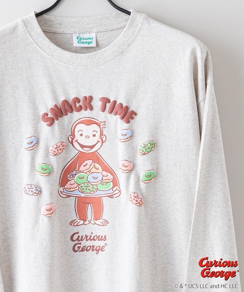 LB/S (エルビーエス)の「【CURIOUS GEORGE/おさるのジョージ】 オリジナルデザイン ロンT ジョージ ドロップショルダー ビッグシルエット ユニセックス(Tシャツ/カットソー・メンズ・グリーン系その他/グレー系その他2/ベージュ系その他/ブルー系その他2・SMALL/LARGE/MEDIUM/X-LARGE)」の12枚目の写真