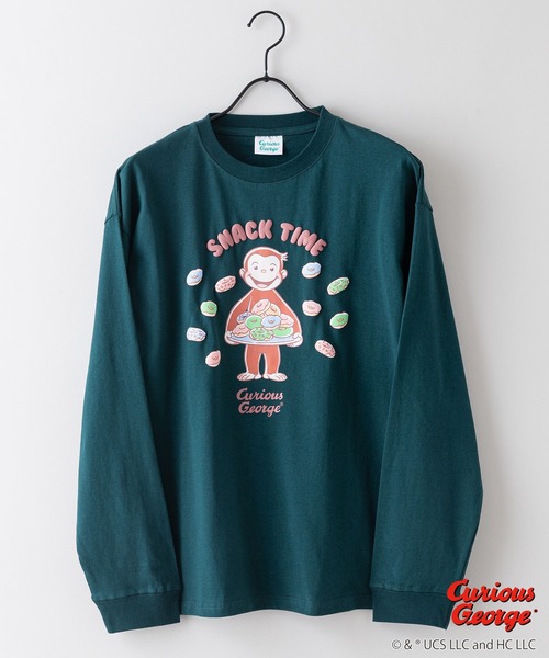 LB/S (エルビーエス)の「【CURIOUS GEORGE/おさるのジョージ】 オリジナルデザイン ロンT ジョージ ドロップショルダー ビッグシルエット ユニセックス(Tシャツ/カットソー・メンズ・グリーン系その他/グレー系その他2/ベージュ系その他/ブルー系その他2・SMALL/LARGE/MEDIUM/X-LARGE)」の6枚目の写真