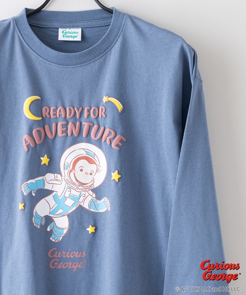 LB/S (エルビーエス)の「【CURIOUS GEORGE/おさるのジョージ】 オリジナルデザイン ロンT ジョージ ドロップショルダー ビッグシルエット ユニセックス(Tシャツ/カットソー・メンズ・グリーン系その他/グレー系その他2/ベージュ系その他/ブルー系その他2・SMALL/LARGE/MEDIUM/X-LARGE)」の16枚目の写真
