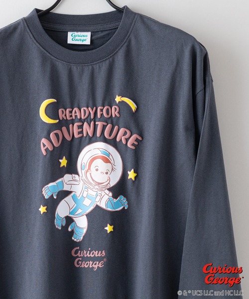 LB/S (エルビーエス)の「【CURIOUS GEORGE/おさるのジョージ】 オリジナルデザイン ロンT ジョージ ドロップショルダー ビッグシルエット ユニセックス(Tシャツ/カットソー・メンズ・グリーン系その他/グレー系その他2/ベージュ系その他/ブルー系その他2・SMALL/LARGE/MEDIUM/X-LARGE)」の14枚目の写真