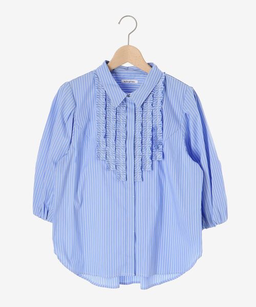 le.coeur blanc（ルクールブラン）の「フロントフリルバルーンスリーブブラウス（シャツ/ブラウス・レディース・オフホワイト/ブルー系その他2・38）」の3枚目の写真