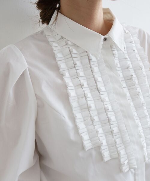 le.coeur blanc（ルクールブラン）の「フロントフリルバルーンスリーブブラウス（シャツ/ブラウス・レディース・オフホワイト/ブルー系その他2・38）」の18枚目の写真