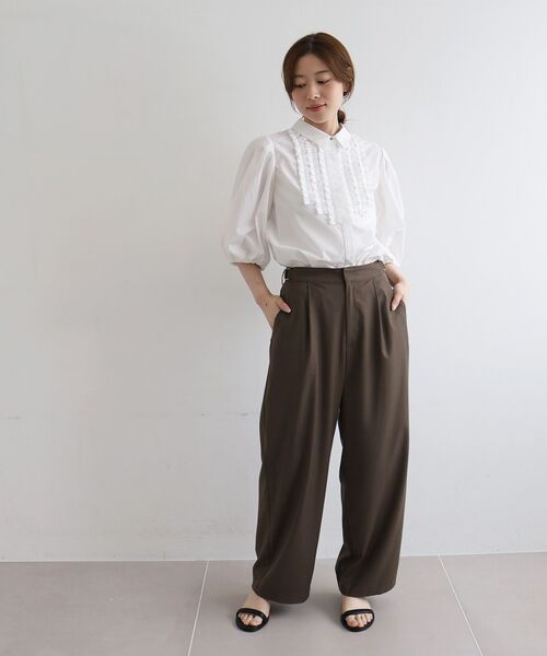 le.coeur blanc（ルクールブラン）の「フロントフリルバルーンスリーブブラウス（シャツ/ブラウス・レディース・オフホワイト/ブルー系その他2・38）」の20枚目の写真