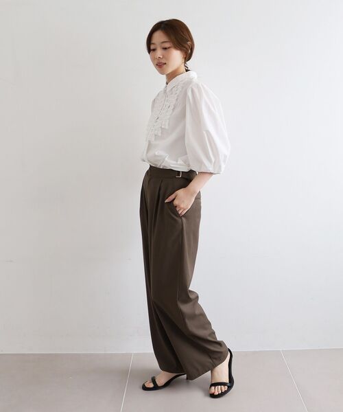 le.coeur blanc（ルクールブラン）の「フロントフリルバルーンスリーブブラウス（シャツ/ブラウス・レディース・オフホワイト/ブルー系その他2・38）」の21枚目の写真