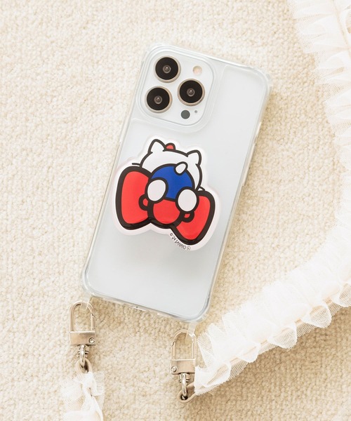 Me%(ミィパーセント)の「【HELLO KITTY】モバイルグリップ 135064(スマホグッズ・レディース・アイボリー/ベージュ/その他1/ブルー系その他・FREE)」の3枚目の写真