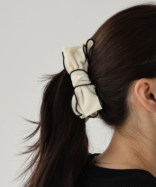 Hさま専用バナナクリップ単品 リボンベロアバナナクリップ（バレッタ/ヘアクリップ