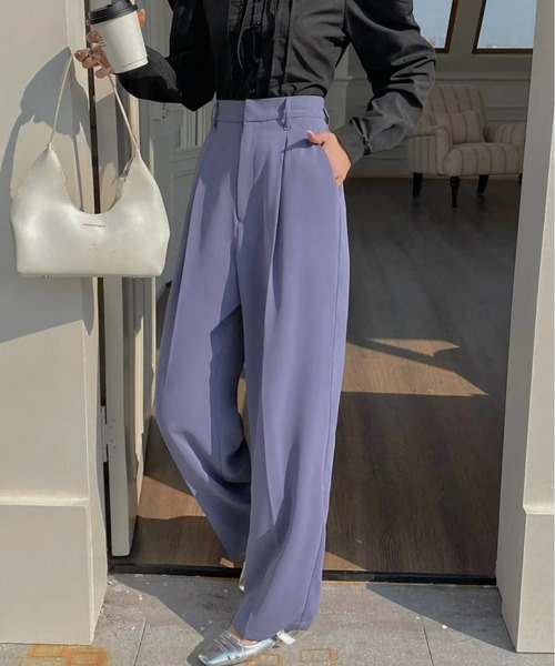 【セール】ハイウエスト美脚テーパードスラックスパンツ（スラックス）｜DIAVEL（ディアベル）