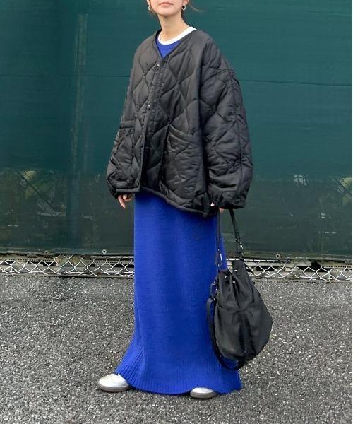 notch.(ノッチ)の「【 notch. by KR 】オーバーキルティングジャケット(ノーカラージャケット・レディース・ブラック/オリーブ・M)」の20枚目の写真