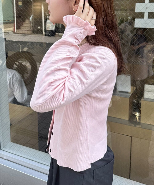 mystic(ミスティック)の「リブニットカーディガン(カーディガン/ボレロ・レディース・オフホワイト/ブラック/ピンク/イエロー/パープル・FREE)」の17枚目の写真