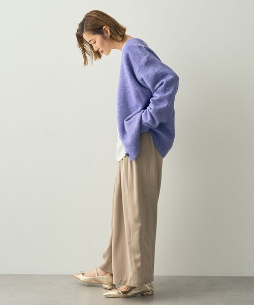 YECCA VECCA（イェッカヴェッカ）の「Vネックニットカーディガン（カーディガン/ボレロ・レディース・杢グレー/ネイビー/パープル・FREE）」の4枚目の写真