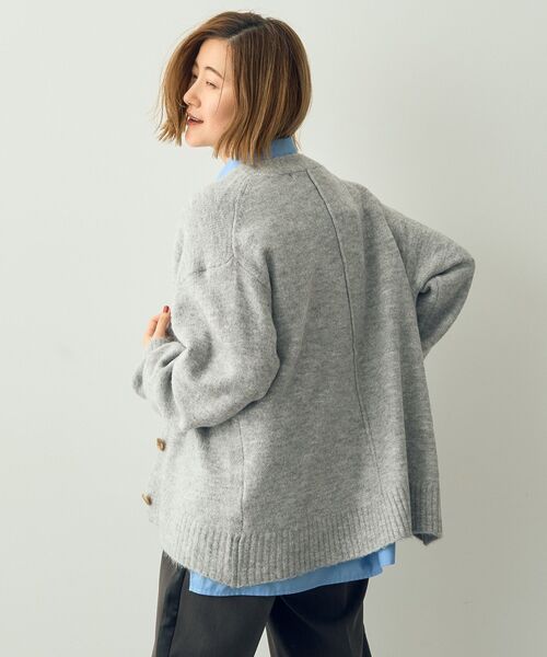 YECCA VECCA（イェッカヴェッカ）の「Vネックニットカーディガン（カーディガン/ボレロ・レディース・杢グレー/ネイビー/パープル・FREE）」の9枚目の写真