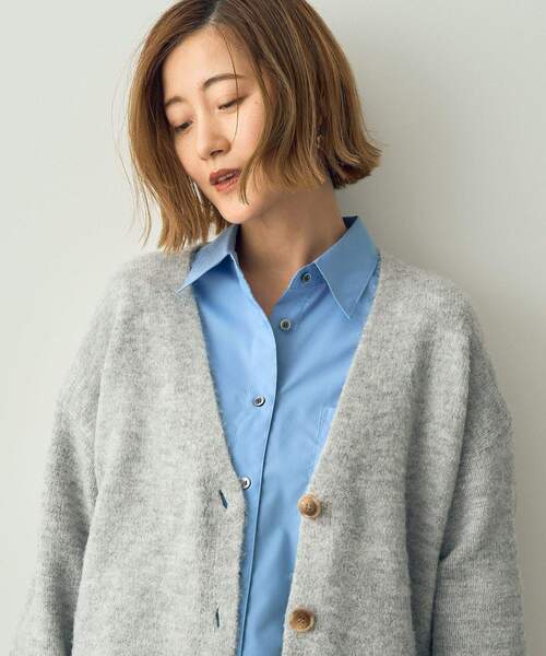 YECCA VECCA（イェッカヴェッカ）の「Vネックニットカーディガン（カーディガン/ボレロ・レディース・杢グレー/ネイビー/パープル・FREE）」の11枚目の写真