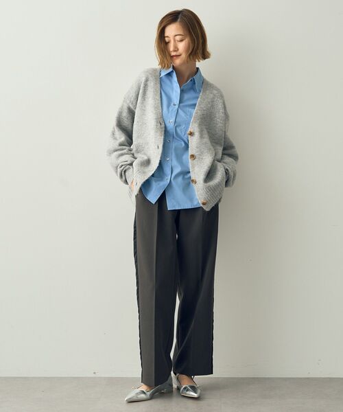 YECCA VECCA（イェッカヴェッカ）の「Vネックニットカーディガン（カーディガン/ボレロ・レディース・杢グレー/ネイビー/パープル・FREE）」の15枚目の写真