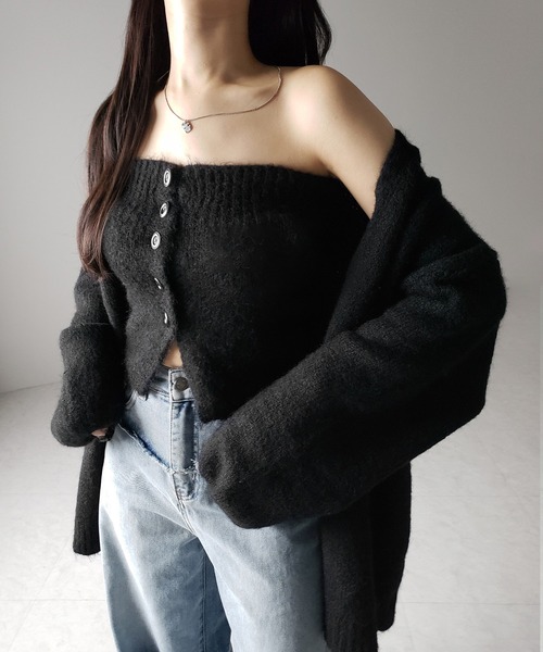 【ドゥーズィエムクラス】カシミア　カーディガンビスチェ　セット Cash Lamb's Wool】フェアアイルカーディガン