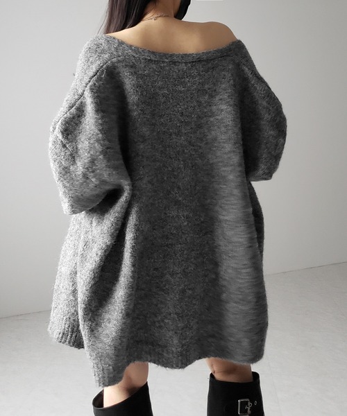 アンサンブル 「 ２点セット 」ニットボタンビスチェ ＋ロングカーディガンセット ／ knit  button bustier + long card me+em select アンサンブル 「 2点セット 」ニットボタン
